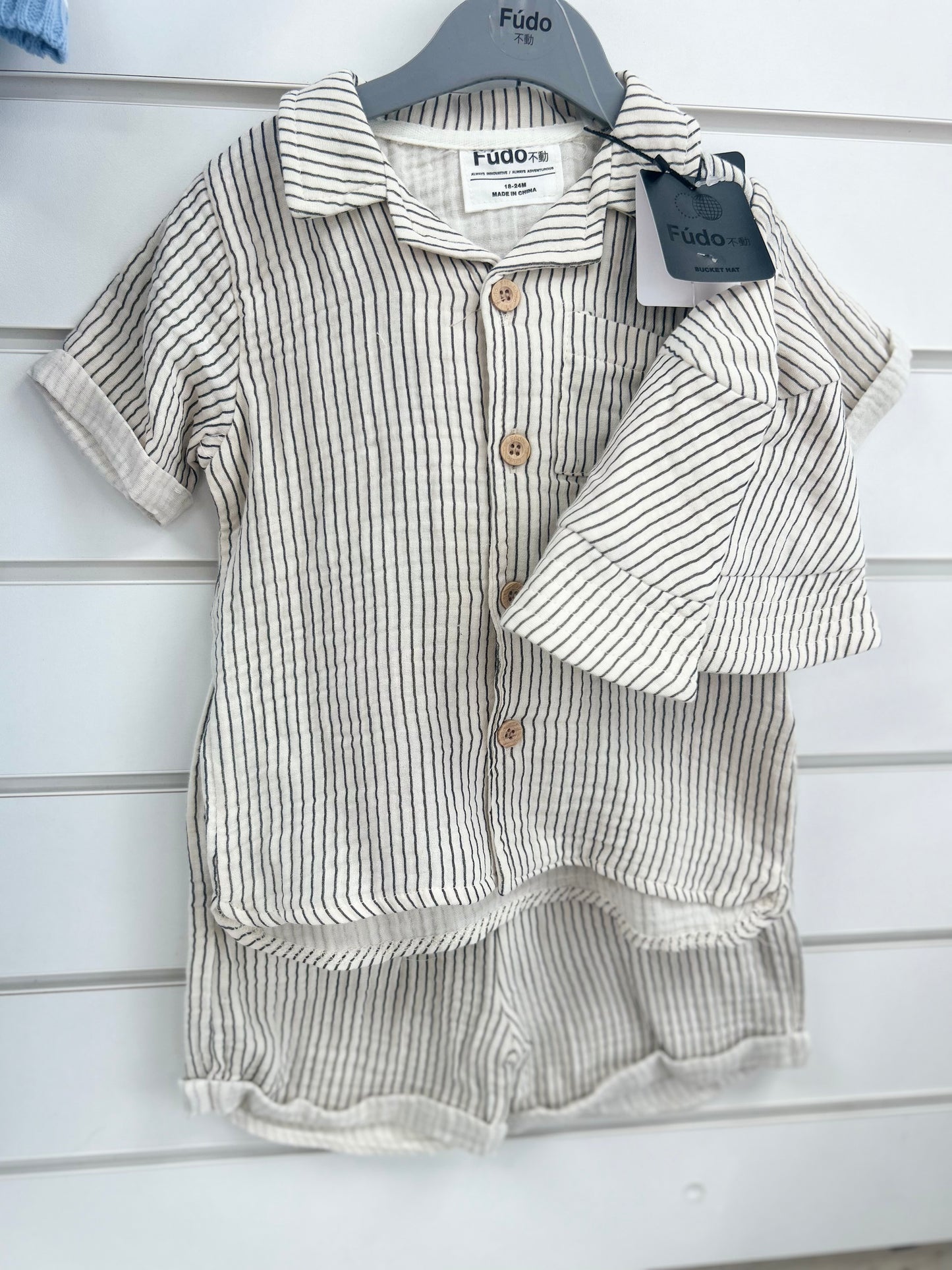 Beige striped 3 piece set