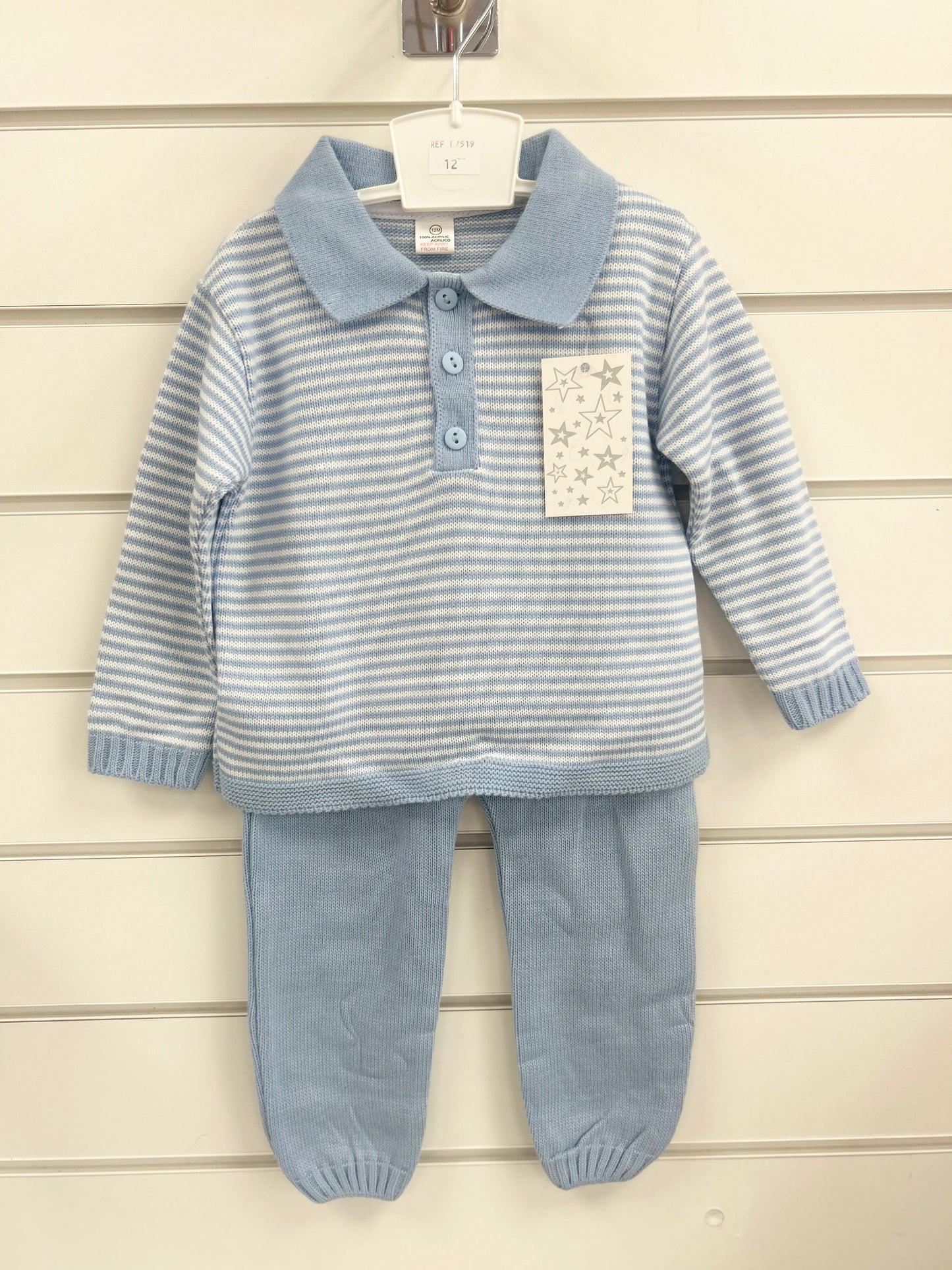 Blue striped knit set