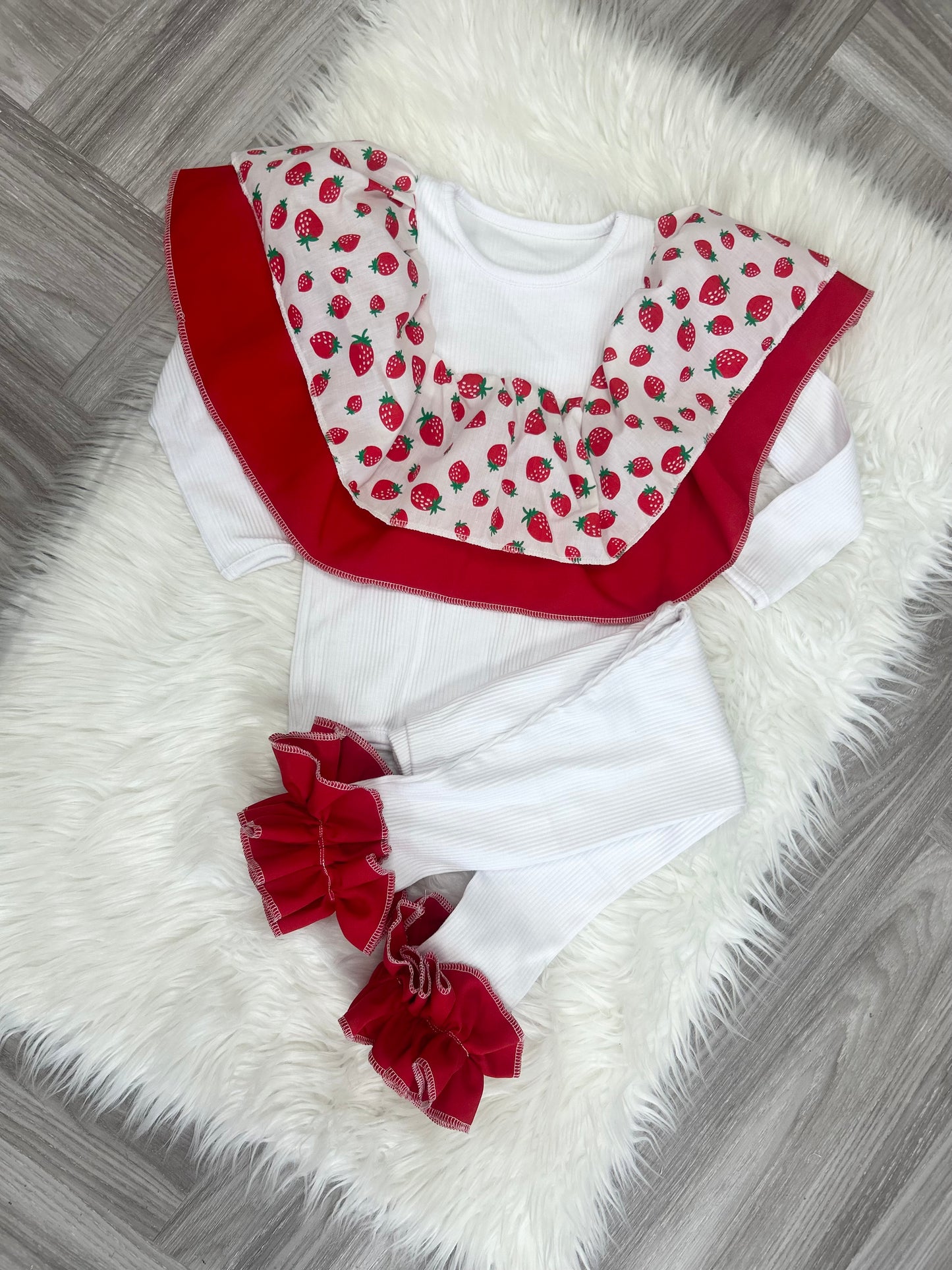 Strawberry double drop trouser set 4-5y