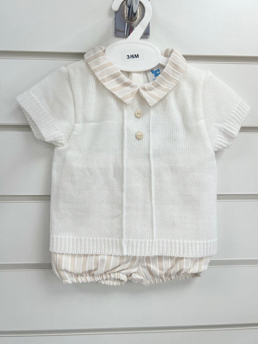 Beige stripe set