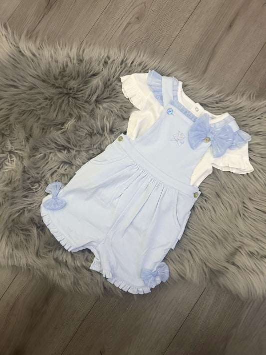 Mintini blouse and bow dungaree
