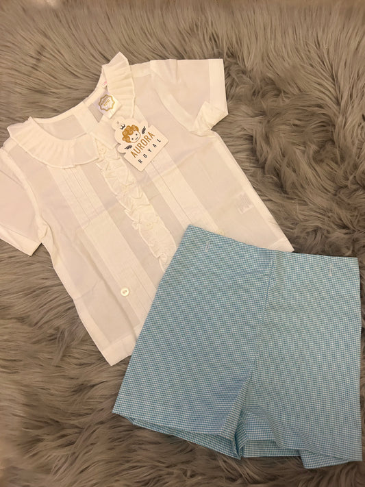 Ruffle shirt and shorts