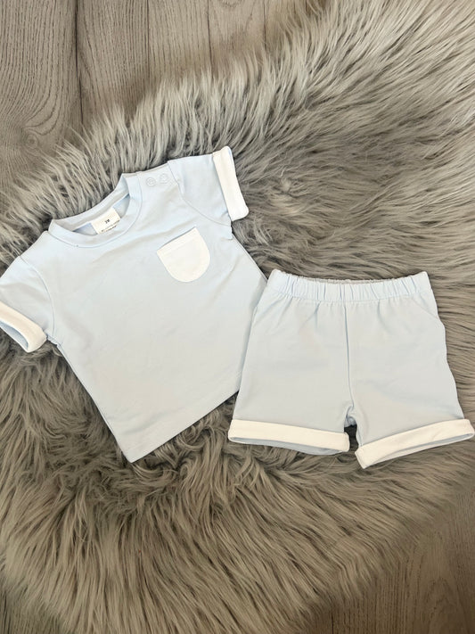 Blue short set